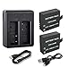 Price comparison product image Photo Master 2x Rechargeable Battery and Dual USB Charger for SJCAM SJ4000 Action Camera SJ5000X/Apeman/AKASO ED5000 Cross EK7000/Campark/Tour/Jeemak/Victure Sports Camera