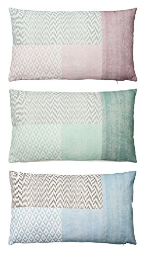 Kissen Bezug ca. 30×50 cm Dekokissen Zierkissen Kissenhülle ZickZack Muster in Pastellfarbe Mint - 2