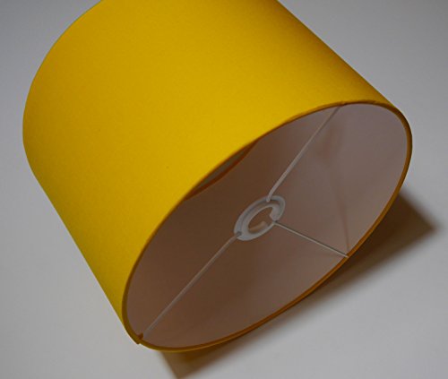Lampenschirm rund, 30/30 cm, ca. 20 cm hoch, Art. 3001, reine Baumwolle (gelb), für E14 & E27 geeignet