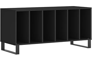 vidaXL Mobile Porta Dischi Nero 100x38x48 cm in Legno Multistrato