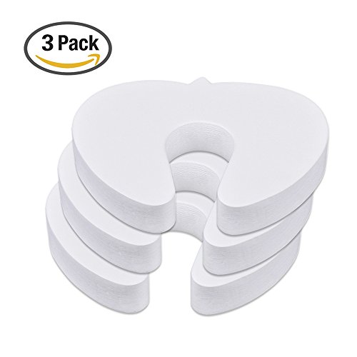 Foam Door Stopper Finger Pinch Guard for Baby Safety - 3 Pack (White)