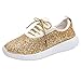 Produktbild Saihui Damen Sportschuhe Luftkissen Sneaker Dämpfung Rutschfest Laufschuhe Air Turnschuhe Running Fitness Sneaker Outdoors Straßenlaufschuhe (EU:42, Gold)