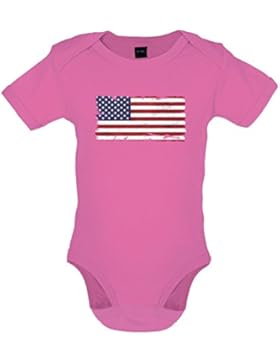 USA Flagge im Grunge-Stil - Baby-Body - 7 Farben - 0-18 Monate