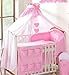 Luxury Baby Canopy/Mosquito Net 480 cm for Cot Bed + Holder/Rod (WHITE/PINK PLAIN)