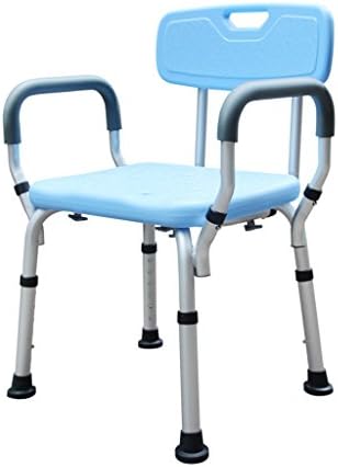 LYTSM® Shower chair, With armrests With backrest Old man Bath chair Disabled Bathing stool Bathroom Aluminum alloy Bath chair hygiene and comfort