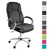TPFLiving bequemer Premium XXL-Bürostuhl DALLAS | Ein Eyecatcher für jedes Büro | Elegant und trotzdem robust!!! | Ideal für große und schwere Personen geeignet | Höhenverstellbar und Drehbar | Robuste und hochwertige Qualität | Belastbarkeit: 215 kg