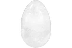 Nupuyai 3cm Cristal de Roche Naturelle Décoration d'oeufs en cristal de pierre d'inquiétude, pierre de guérison de paume de poche polie pour la méditation Chakra Reiki de soulagement du stress