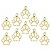 Produktbild maDDma ® 10 Edelstahl Anhänger Hundepfote 13x12mm Pfote Hund Tier Pfotenabdruck Farbwahl, Farbe:Gold