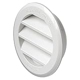 Para agujeros 60 mm La ventilación t63rb Rejilla de ventilación de plástico redondo empotrable, blanco, diámetro 80 mm)