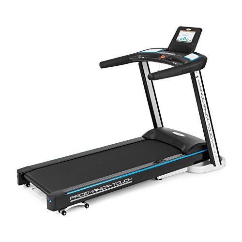 CAPITAL SPORTS Pacemaker Touch Elektrisches Laufband Heimtrainer (10" Farbdisplay mit Touchsteuerung, regulierbare Geschwindigkeit und Steigung, Trainingscomputer, Pulsmesser) schwarz
