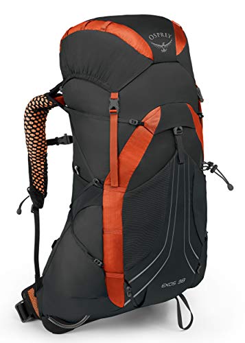 Osprey Exos 38 Men's Lightweight Hiking Pack - Blaze Black (LG)