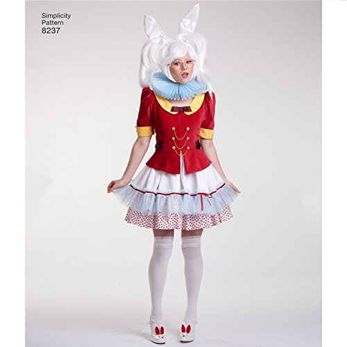 Simplicity Schnittmuster 8237 Misses ‚Alice im Wunderland Cosplay Kostüme, weiß - 4