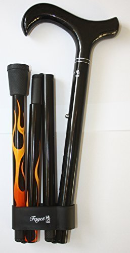 Preisvergleich Produktbild Fayet echte Kohlefaser-Gehstock, faltbar, mit House -Dr, Rot flame