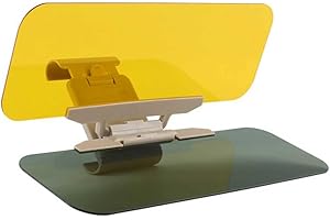 TOTMOX Car Sun Visor Extender for Daytime&Night Time, Yellow 180° Adjustable Sun Shade Cutting the Glare Blocking the Sun, Detachable Car Accessory 320 * 140 * 2mm