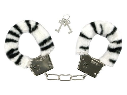 Preisvergleich Produktbild Handschellen, abgedeckt mit weichem plüsch zebra