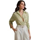 Pataka Devi Women Pure Cotton Formal Shirt with Hand Embroidery Detail, Soft Breathable Fabric, Regular Fit Office Wear Top f