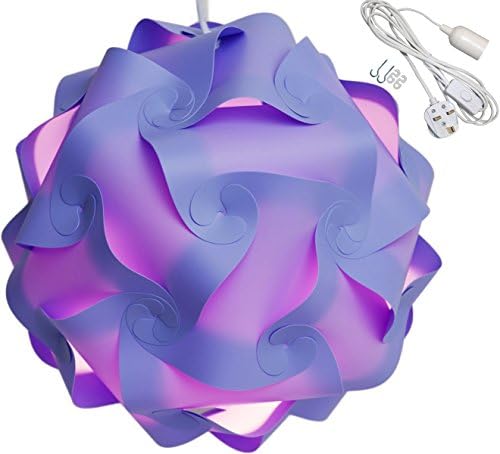 Lightingsky Ceiling Pendant DIY IQ Jigsaw Puzzle Lamp Shade Kit with 12 Feet Hanging Cord (16 inch, Purple)