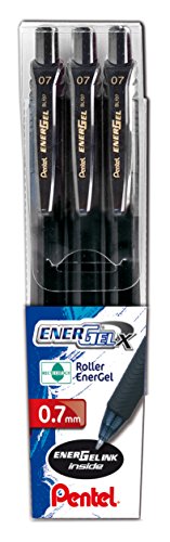 Pentel Roller Gel Energel X 0.7 BL107 Tintenroller, Schwarz