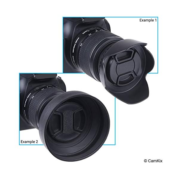 49mm 2 Parasoles de Objetivos: Tulipanes + Caucho – 1 Tapa para Objetivo – Reduce el Resplandor del Lente y el… - Image 4