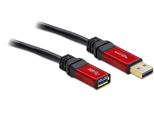 DELOCK Kabel USB 3.0 rot Verlaengerung 1.0m