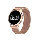 WETERS Fitness Tracker Aktivität Tracker Uhr Herzfrequenz Blutdruck wasserdichtes Sport Farbdisplay Armband überwachen(Gold)