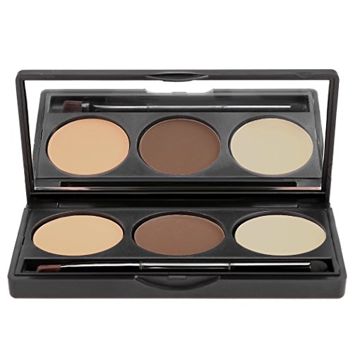ACEVIVI 3 Farben Brauenpuder Augenbraue mit 3 Typen Augenbrauen Schablonen - 4