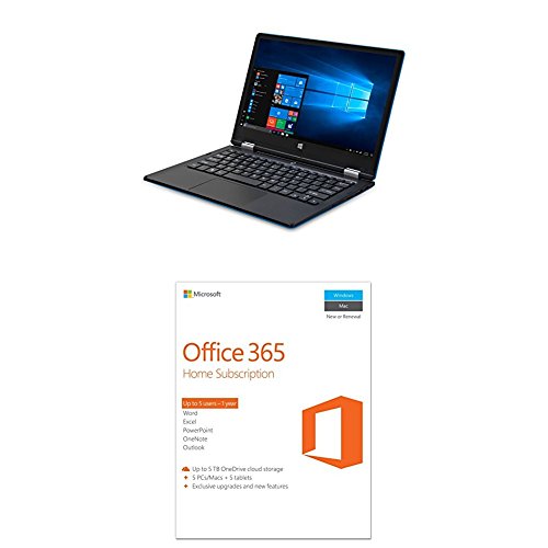 iOTA 360 11 6  Convertible Touch HD Laptop  Blue  -  Intel Quad Core Atom Z8350  Burst 1 92GHz  Processor  2 GB RAM  32 GB eMMC Storage  QWERTY UK Key