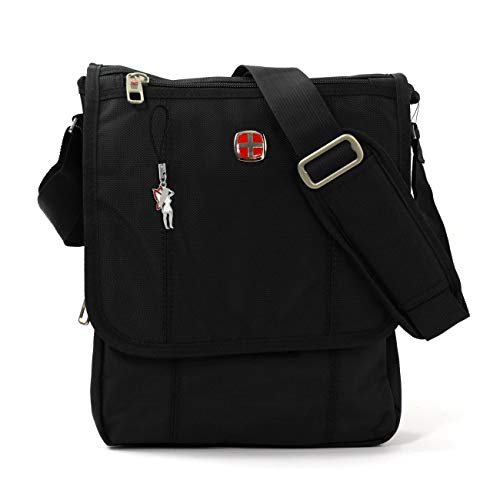 Preisvergleich Produktbild Schultertasche Citybag Flugbegleiter Ausweistasche Umhängetasche Business Messenger Bag Tasche Black NEU