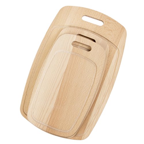 3er Set Schneidebrett Fassform mit Griff Holzbrettchen Holz Haushaltsbretter