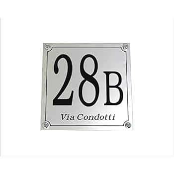 Numeri Civici In Acciaio Inox 30cm - Per Esterno, Adesivi, Eleganti E Resistenti, Argento