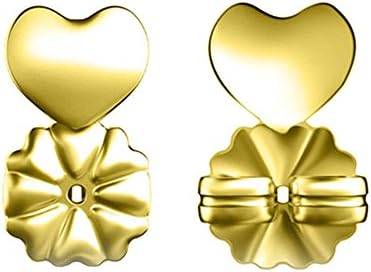 SECOWEL Magic Earring Backs Stoppers Hypoallergenic Support Earring Lifts Fits all Post Earrings (1Pair 18K Gold Plated)