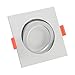 Produktbild LUXVENUM® | 5x dimmbare, ultra flache (25mm) LED Einbau-Strahler | 6W statt 70W | 230V | 3000 Kelvin 500 Lumen | Eckige Leuchtdiode aus matt-geschliffenem Aluminium | 5er Set Forma warmweiß 3000K