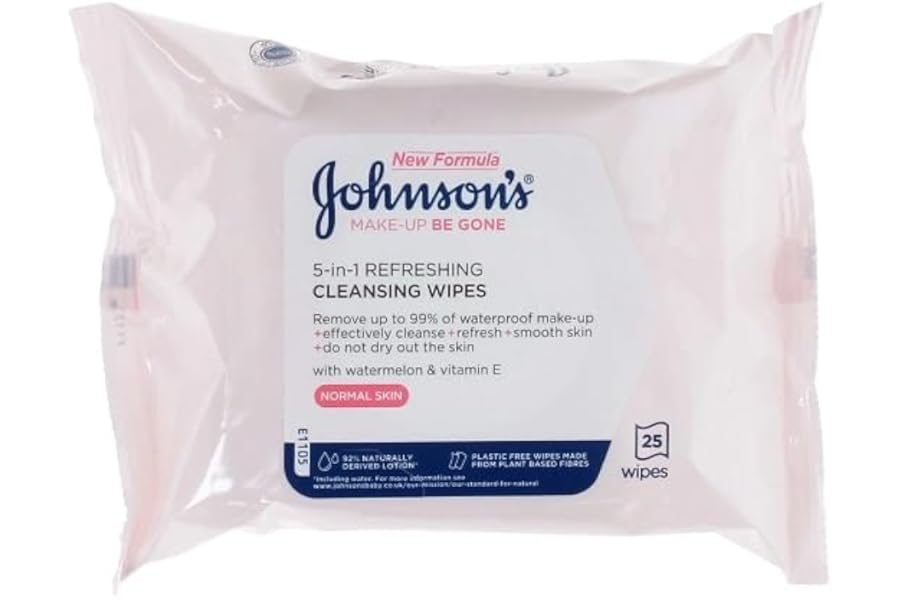 Johnson's Face Care Make Up Be Gone Refreshing Wipes - Pack of 25