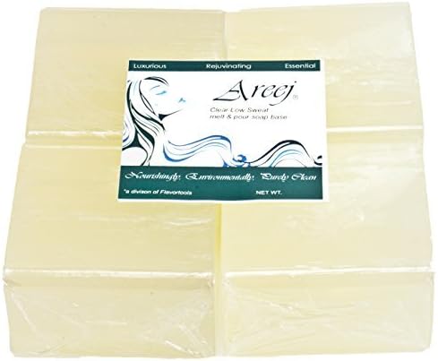 Areej Hypo-Allergenic Biodegradable Clear Low Sweat Soap Base made with 100% Pure Natural Glycerin - 10 Pounds by Flavortools