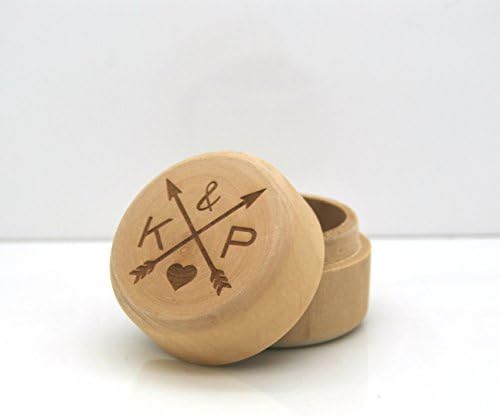 Personalized Love Arrows Ring/Jewellery Box - Beautiful Engraved Wooden Wedding/Engagement Gift (Gift Wrapped)