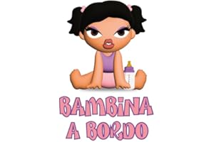 FFRAME Adesivo bambino a bordo, moda ragazza a bordo, bambina a bordo, vinile facile da attaccare, bambino a bordo, adesivo per auto, adesivo per auto