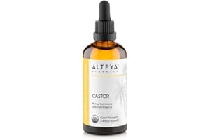 Alteya Organic Castor Oil 100ml - 100% USDA Certified Organic Pure Natural Cold Pressed Carrier Oil - Body, Hair, Lashes, Eyebrows - Nourish, Enhance Hair Growth - Premium Therapeutic Grade Treatment