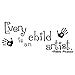 Every Child Is An Artist Picasso Wall Quotes Playroom Wall Decal Kids Artwork Nursery Quotes Wall Stickers£¨Medium,Black£©