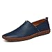 Produktbild Genuine Cow Leather Men Loafers Fashion Handmade Moccasins Leather Men Flats Blue Slip On Men's Boat Shoe Plus Size 38~47 Shoes Blue 6.5