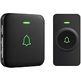 Wireless Doorbell, AVANTEK 1000ft Long Range Door Bells, Mini IP55 Waterproof with 1 Plug-in Receiver, Cordless Doorbell with