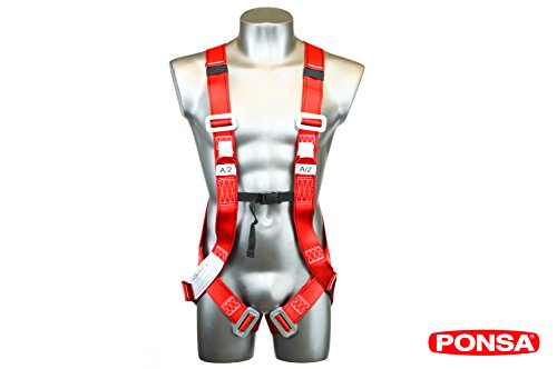 FALLSCHUTZ – SET: Auffanggurt mit 2 haltepunkte + Element zur ladungssicherung + 2 wirbelkarabinerhaken. 031053001001 - 2