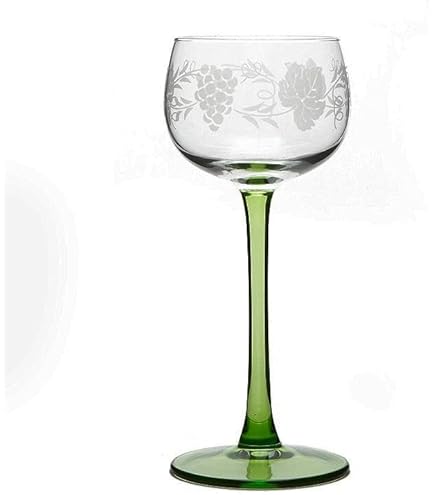 BOECKLING - Lot 6 Verres à Vin D'Alsace Roemer Décor "GRAPPES" - La Cave