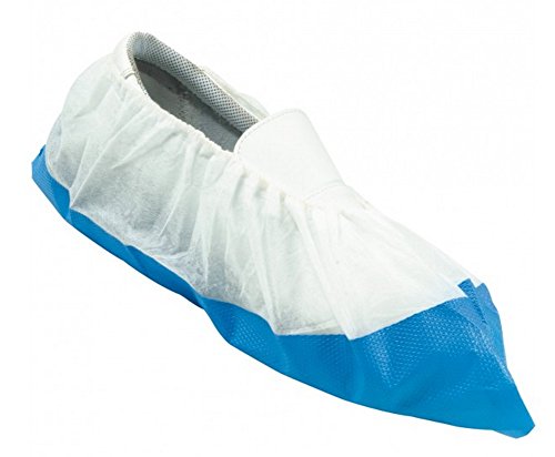 Preisvergleich Produktbild Überschuhe verstärkte Sohle weiß / blau 50 Stück