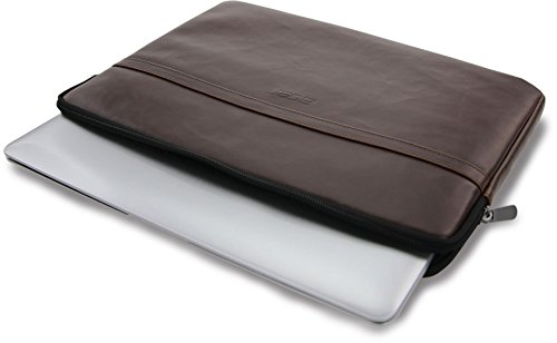 Acer Premium Notebooktasche Sleeve Case Bag Schutzh  lle  bis 14 Zoll  35 5 cm  schmutz- und wasserabweisend  aus PU-Leder Kunstleder  braun