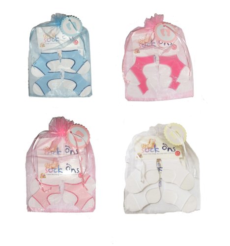 Sock Ons Sock Keepers 0-6 Months - GIFT SET Twin Pack - Various Colours (Baby Pink Twin Pack)