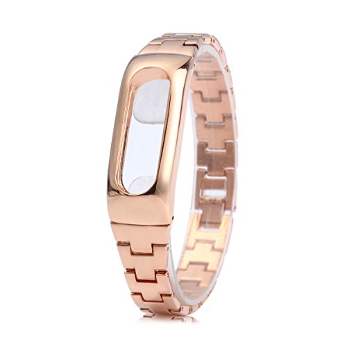 iMounTop Xiaomi Mi Band 2 Armband Ersatz Stainless steel Edelstahl Armband für Xiaomi Mi Band 2 OLED-Schirm-Noten-Mi Band 2 Armband Smart-Armband (Mi Band Version 2.0)( Hinweis: den Tracker nicht umfassen) - 2