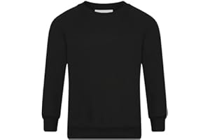 STAR FASHION New Kids Unisex School Uniform Jumper for Girls/Boys Long Sleeve Solid Style Crew Round Neck Sweatshirt Kid’s Sweater Ages 2-14 Years