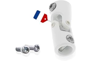COPPERCART Genouillère d'entraînement F781E pour volet roulant – Joint de cardan ø12 mm M5 femelle – Rotule d’articulation en aluminium – Acier haute résistance – Compatible manivelle et sortie de caisson
