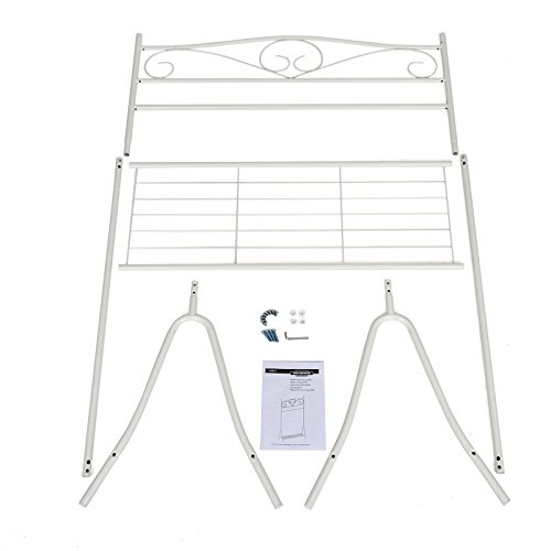 Songmics Kleider und Garderobenständer mit schuhablage, Metall, weiß, 90 x 44,5 x 173 cm - 8