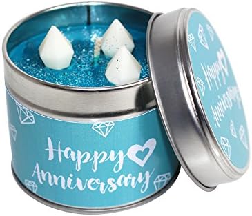 Happy Anniversary - Teal Candle Tin